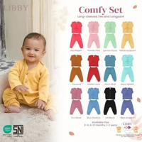 LIBBY Piyama Bayi-Setelan Panjang Bayi-Baju Tidur Bayi-LIBBY EARTH COMFY SET (1 Stel) Maroon Ruby 6-