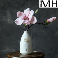 新中式干花玉蘭花仿真花套裝客廳假花擺設電視柜裝飾花瓶花藝擺件
