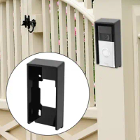 Video Doorbell Cover Black Camera Bell Cover Wireless Doorbell Cover Sun Shade Door Bell Protector Cover Doorbell Mount Bracket