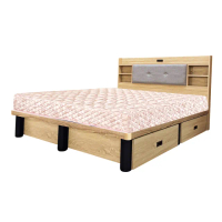【顛覆設計】簡約木心板大圓腳床台床架-含抽屜x4(雙人5尺)