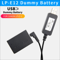 LP-E12 Dummy Battery DR-E12 Power Adapter for Canon EOS M m2 M10 M50 M100 M200 cameras 5V Power Supply USB Cable+battery box
