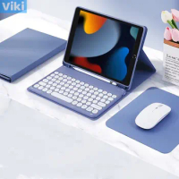 Cute Round Cap Keyboard for iPad 10 Air 5 2022 NEW Air 4 Air 3 Magnetic Case for iPad Pro 11 2021 Pro 10.5 10.2 2019 Air 2 9.7
