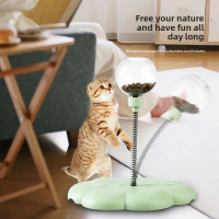 Heijin Pets Kreatif Interaktif Roda Mainan Kucing PP dengan Spring Pengedar Makanan Dimuatkan Pet En