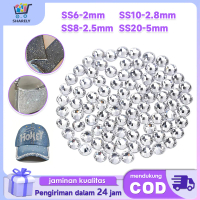 Kristal Putih 1440pcs Flatback Rhinestone SS6 SS8 SS10 SS20 Dekorasi Payet Rhinestone Serbaguna Hias