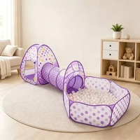 SK-M6 Mainan Tenda Anak Terowongan 4 in 1 + Kolam + Ring Basket Mainan Keranjang Mandi Bola Anak TEN
