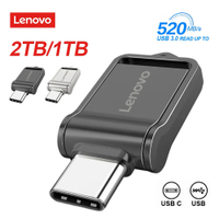 Lenovo 2-in-1Memory Stick 128GB USB 3.0 Flash Drive 1/2TB ไดรฟ์ปากกาหมุนได้ Thumb Drive สูงสุด1500เมกะไบต์/วินาทีสำหรับ Pc/ คอมพิวเตอร์