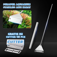 Scraper Algae Aquarium Stainless Alat Pembersih Kaca Akuarium Aquascape