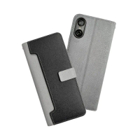 【CASE SHOP】SONY Xperia 10 VI 前收納側掀皮套-黑(內襯卡片夾層 翻蓋站立)