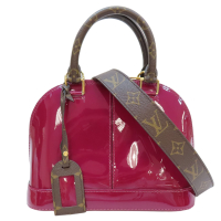 【二手名牌BRAND OFF】LOUIS VUITTON LV 路易威登【再降價】 紫紅色 漆皮 Alma BB 兩用包 M54785
