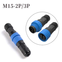 M15 2Pin 3pin Waterproof Male Female Connector 10A IP68 Assembly Welding Wire Plug Outdoor Power Connector f Light Plant Lamp