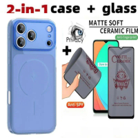 ชุด 2 ใน 1 ประกอบด้วยเคสโทรศัพท์ 1 ชิ้นและกระจกเซรามิกป้องกันการมองเห็น 1 ชิ้น สำหรับ VIVO Y31D, Y21