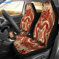 Dragons Pattern Print Universal Car Seat Covers Fit for Cars Trucks SUV or Van Auto Seat Cover Protector 2 PCS