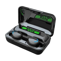 F-9 Fon Kepala TWS, Asal, Alat Dengar Bluetooth Tanpa Wayar, Fon Telinga, Stereo Hifi, Alat Bantu Pe