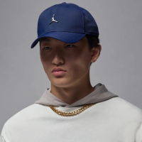 【NIKE 耐吉】U J RISE CAP S CB MTL JM 喬丹 運動帽 老帽 棒球帽 藍色 穿搭(HM5750-410)
