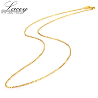 Genuine 18K Yellow Gold Chain Necklace For Women,18 Inches Au750 White Gold Necklace Fine Gift