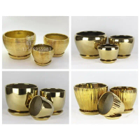 New Arrival High Quality Gold Ceramic Vase / Ceramic Flower Pot / Flower Pot / Gold-Plated Ceramic O