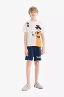 DeFacto Boy's Dragon Ball Pajamas Set Short Sleeve Top Elastic Waist Shorts E0337A825Sm