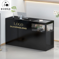 附發票 帶玻璃吧臺收銀臺飾品櫃  服裝店美容院烤漆前臺中島櫃  邊櫃  展示櫃