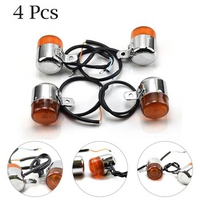 4x Motorcycle Turn Signal Lights Lamps Amber Chrome For Honda Chaly Dax Cf50, Cf70, Ct70, St50, St70, St90, Z50 12V 10W