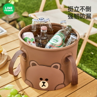 ⭐ LINE FRIENDS 摺疊桶 收納桶 便攜桶 置物桶 摺疊水桶 垃圾桶 BROWN 熊大