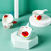 味碟子家用創意日式可愛小號陶瓷小菜碟醬油醬碟圓形餐廳方水果