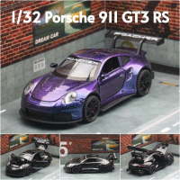 รถโมเดล, Diecast, สเกล 1/32, Porsche 911 GT3 RS, รถของเล่น Die Cast โลหะผสม, พร้อมเสียงและแสง, เหมาะ