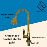 kran cuci piring flexibel gold-kran dapur tancap meja