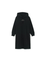 ชุดเดรส ผู้หญิง Women S Basic Hoodie Long Dress รุ่น 3FOPB0154 50BKS สีดำ