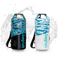 【Bagrun】虎斑迷彩防水包10L + 防水手機袋(防水袋 防水側背包 完全防水包 漂流袋 防雨包)