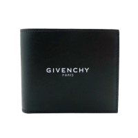 【GIVENCHY 紀梵希】品牌logo印字牛皮對開短夾(黑)