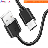 TYPE C Cable 1M 2M 0.5M 0.3M Black Fast Charger Data USB C For Samsung Galaxy S8 S9 Plus S10 S21 Note 8 9 10 A51 A71 A50 Xiaomi