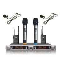 Bolymic uhf Wireless System 4 Channel Handheld Wireless Microphone System Vocal microphone for theater church system