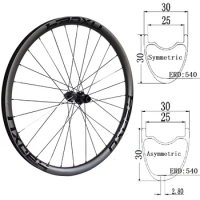 27.5inch 650b Flyweigh MTB XC AM Boost Carbon Wheelset Symmetry Asymmetry Tubeless 27/30mm Width 24mm Depth Mountain Bicycle Rim