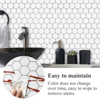 Easytiles Hexagon Wall Stickers Tiles Peel and Stick 3D Effect Kitchen Decor Water&amp;Oil Proof Self-adhesive Wallpapers Wall Art