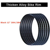 2Pcs 12 Inch Bike Rim 20/28 Holes Aluminum Alloy Black Color Thicken Rim 30mm Folding Bicycle Rims E-bike Ring Wheel Customized
