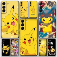 Pokemon Pikachu Shell Case for Samsung Galaxy S10 S8 S21 S7 S10e S22 Ultra 5G S21 Plus S20 FE S9 S10Plus Black Soft Cover