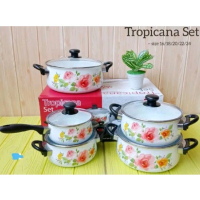 Panci Enamel  Tropicana Set 16/24 Ideal