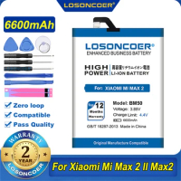 100% Original LOSONCOER 6600mAh BM50 Battery For Xiaomi Max 2 Mi Max2 II Mobile Phone