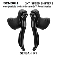 SENSAH Road Bike Shifters 2X7 Speed Lever Brake 2x7 speed Road Bicycle Derailleur Compatible for TOURNEY st-a070 STI