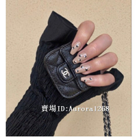 Aurora二手精品Chanel香奈兒 AP1739 Airpods Pro Case鍊帶荔枝紋 Airpods 包黑