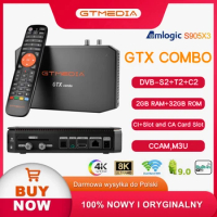 GTMEDIA GTX Combo 4K 8K TV Box Android 9.0+DVB-S2/T2/C2 2G+32G Support CA&amp;CI Plus1.4, SATA-HDD, BT4.1 Satellite Receiver Decoder