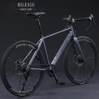 Raleigh Aluminum Alloy Mountain Bike, 7-Speed Road Bike, Student Bike, Male and Female Adult, Commuting Disc Brake