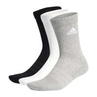 ADIDAS 男女運動中筒襪-三雙入-襪子 長襪 訓練 愛迪達 灰白黑