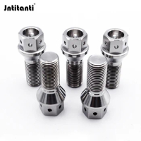 Jntitanti Gr5 titanium wheel bolt screw M14x1.5x28-45mm with 6 holes 60 degree cone