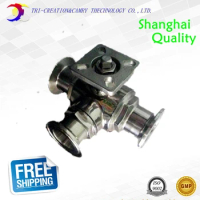 high platform sanitary stainless steel ball valve,3 way Quick-installed/food grade clamp ball valve_316 T port 1 1/4" DN25 valve