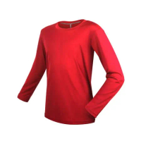 (童) HODARLA 男女裝長袖激膚無感衣-吸濕排汗 抗UV 長袖T恤 慢跑 台灣製 上衣 紅