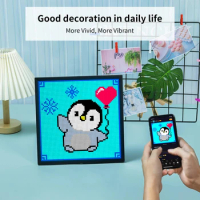 Divoom Pixoo 64 X 64 LED Panel WiFi Pixel Art Display Screen Cloud Digital Frame with APP Control for Gaming Room Decoration