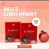 (2 BOX) Collagen De Intesse 1.500mg L-Glutathione, 69.000mg ekstrak delima, 75.000mg Tripeptida Kola