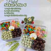 Paket Toples Sekat 4 | parcel coklat | Parcel Snack | bingkisan coklat Dan Snack | Hampers lebaran