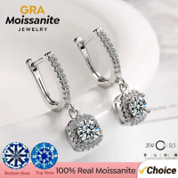 0.5CT Moissanite Huggie Hoop Earring for Women Lab Created Diamond 925 Sterling Silver Dainty Hoop D